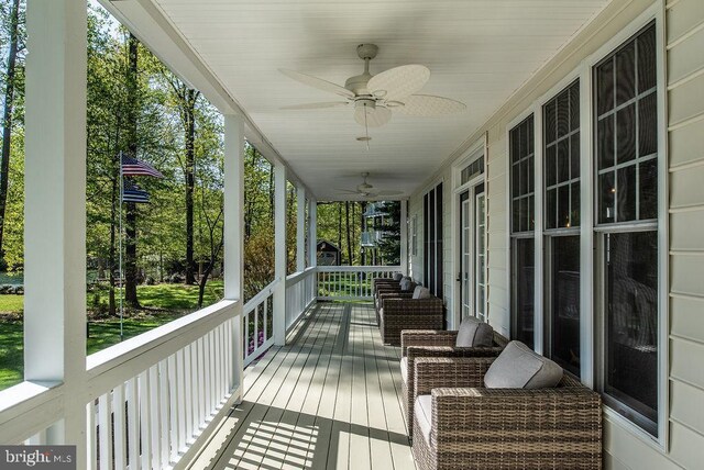 326 Anna Highview, Bumpass, VA 23024 - wooden deck with a porch and ceiling fan
