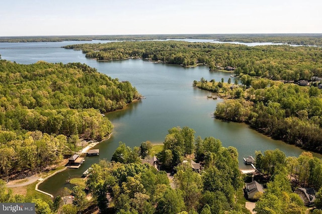 326 Anna Highview, Bumpass, VA 23024 - drone / aerial view of a heavily wooded area and a nearby body of water