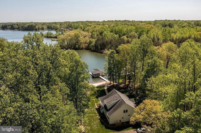 326 Anna Highview, Bumpass, VA 23024 - bird's eye view of a heavily wooded area and a large body of water