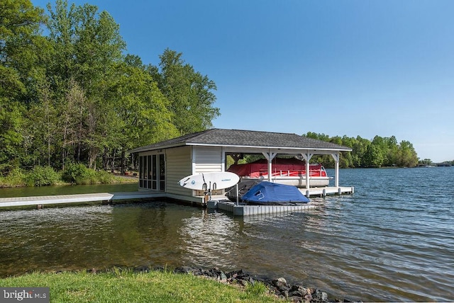 326 Anna Highview, Bumpass, VA 23024 - dock featuring boat lift and a water view