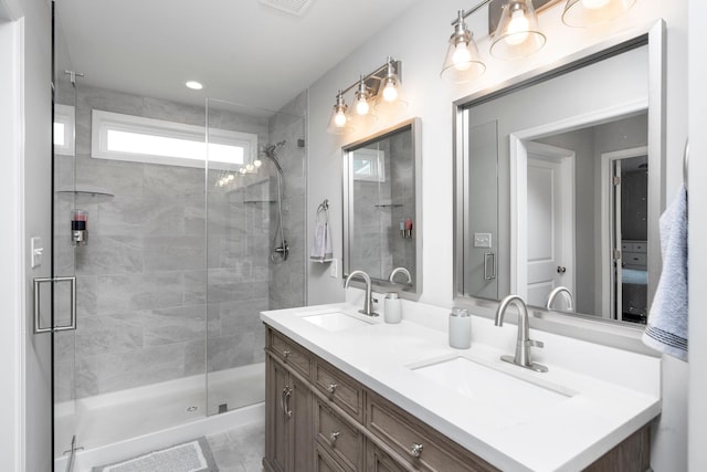 133 Lake View Cir, Waynesboro, VA 22980 - full bath with double vanity and a stall shower