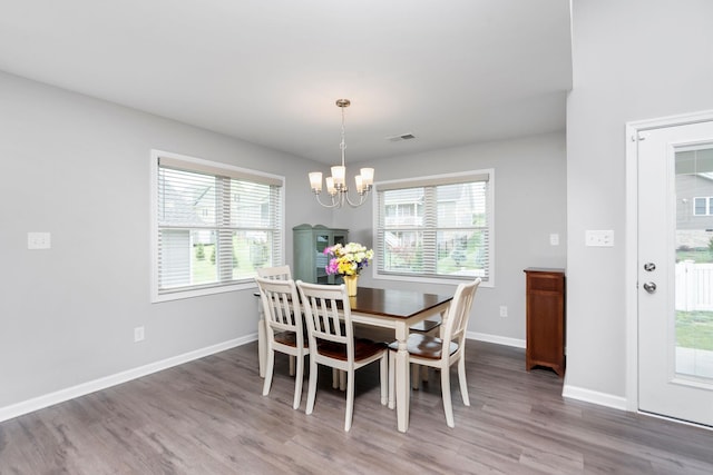 133 Lake View Cir, Waynesboro, VA 22980 - dining room with a chandelier and wood finished floors