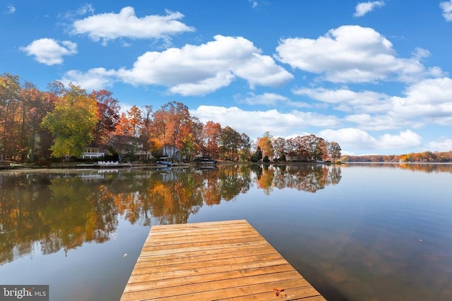 dock featuring a water view