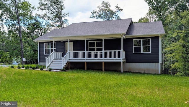 176 Tussing Ln, Rochelle, VA 22738 - view of front of house featuring a front lawn, covered porch, and a shingled roof