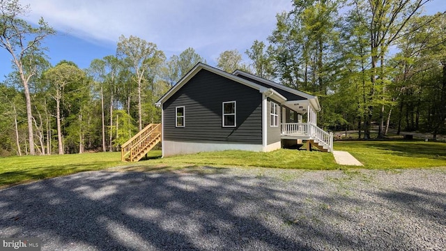 176 Tussing Ln, Rochelle, VA 22738 - view of home's exterior with stairway and a lawn