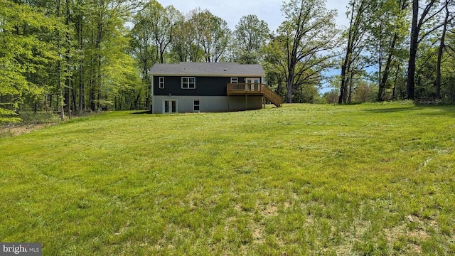 176 Tussing Ln, Rochelle, VA 22738 - view of grassy yard featuring a deck and stairway