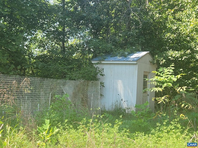 view of shed