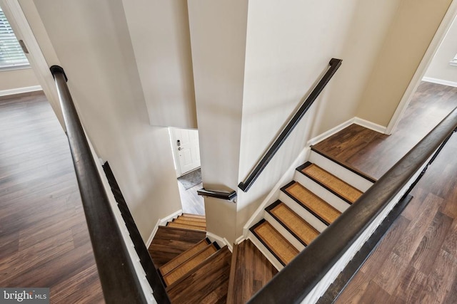 6215 Hot Spring Ln, Fredericksburg, VA 22407 - stairs featuring baseboards and wood finished floors