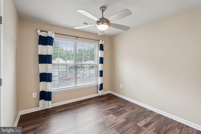 6215 Hot Spring Ln, Fredericksburg, VA 22407 - spare room featuring a ceiling fan, wood finished floors, and baseboards