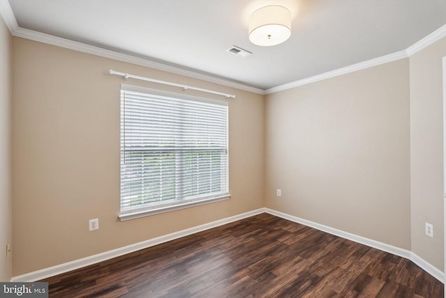 6215 Hot Spring Ln, Fredericksburg, VA 22407 - unfurnished room with dark wood-style flooring, ornamental molding, and baseboards