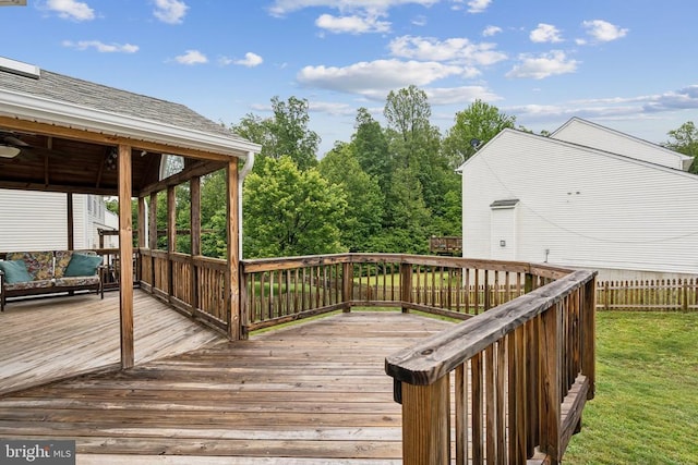 6215 Hot Spring Ln, Fredericksburg, VA 22407 - wooden terrace with a yard