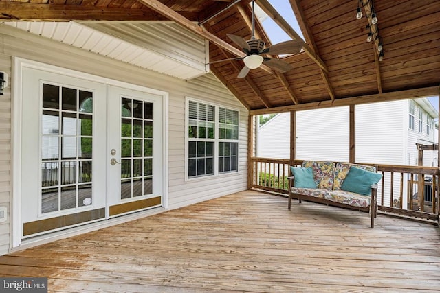6215 Hot Spring Ln, Fredericksburg, VA 22407 - unfurnished sunroom with french doors and rail lighting