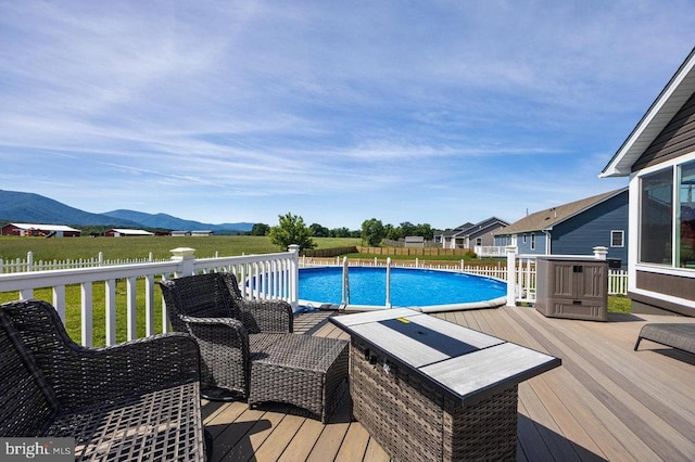 53 Arthur Ln, Luray, VA 22835 - view of swimming pool with a deck with mountain view