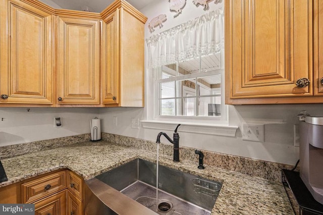 53 Arthur Ln, Luray, VA 22835 - kitchen featuring a sink and light stone countertops