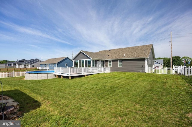 53 Arthur Ln, Luray, VA 22835 - rear view of house with a sunroom and a deck