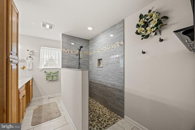 53 Arthur Ln, Luray, VA 22835 - full bath featuring a walk in shower, tile patterned floors, vanity, and baseboards