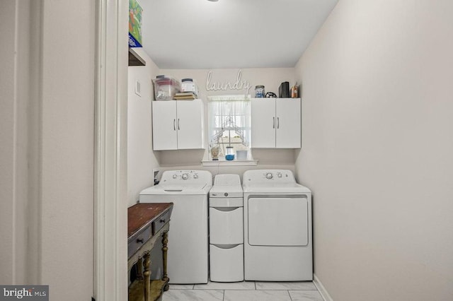 53 Arthur Ln, Luray, VA 22835 - laundry room featuring cabinet space, washer and dryer, and baseboards