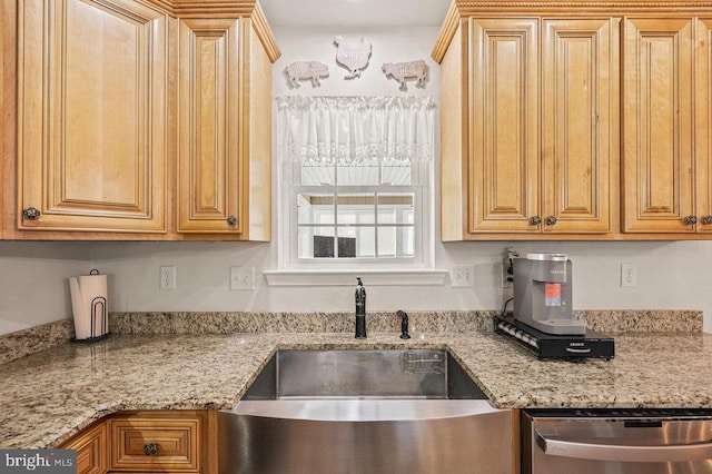 53 Arthur Ln, Luray, VA 22835 - kitchen featuring stainless steel dishwasher, a sink, and light stone countertops