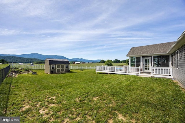 53 Arthur Ln, Luray, VA 22835 - view of yard featuring a sunroom and a deck with mountain view