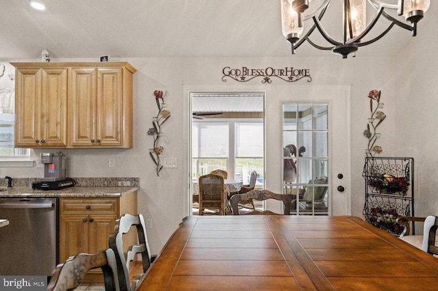 53 Arthur Ln, Luray, VA 22835 - dining room with a chandelier