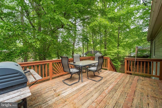 6506 Plantation Forest Dr, Spotsylvania, VA 22553 - deck featuring outdoor dining space and grilling area