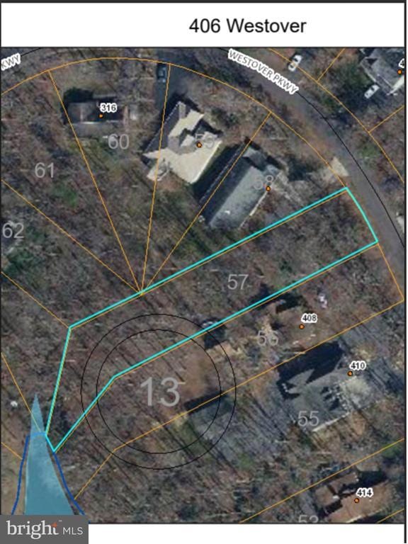 406 Westover Pkwy, Locust Grove, VA 22508 - aerial view of property's location with property parcel outlined