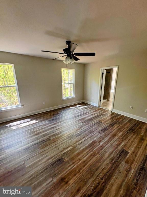 406 Westover Pkwy, Locust Grove, VA 22508 - unfurnished room featuring dark wood-style floors, baseboards, and ceiling fan