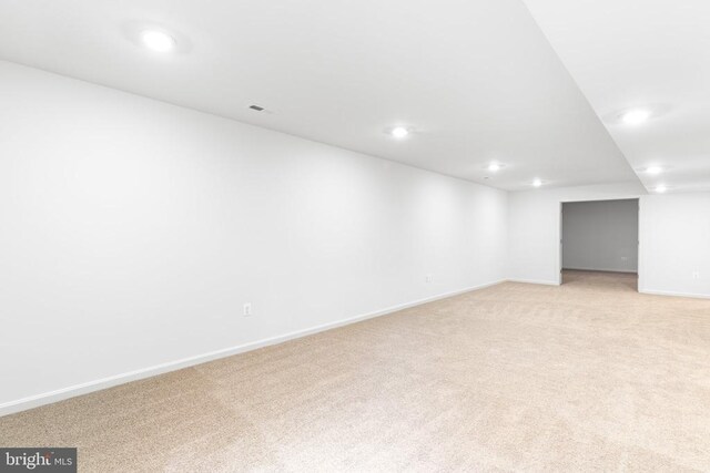 Pine Harbour Dr, Mineral, VA 23117 - finished basement featuring recessed lighting, light carpet, and baseboards