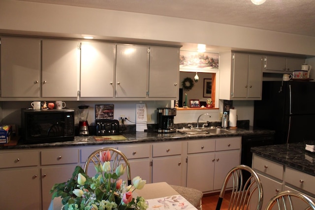 581 Oak Grove Church Rd, Waynesboro, VA 22980 - kitchen with a sink, black appliances, and gray cabinetry