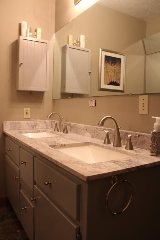 581 Oak Grove Church Rd, Waynesboro, VA 22980 - full bathroom featuring double vanity and a textured ceiling