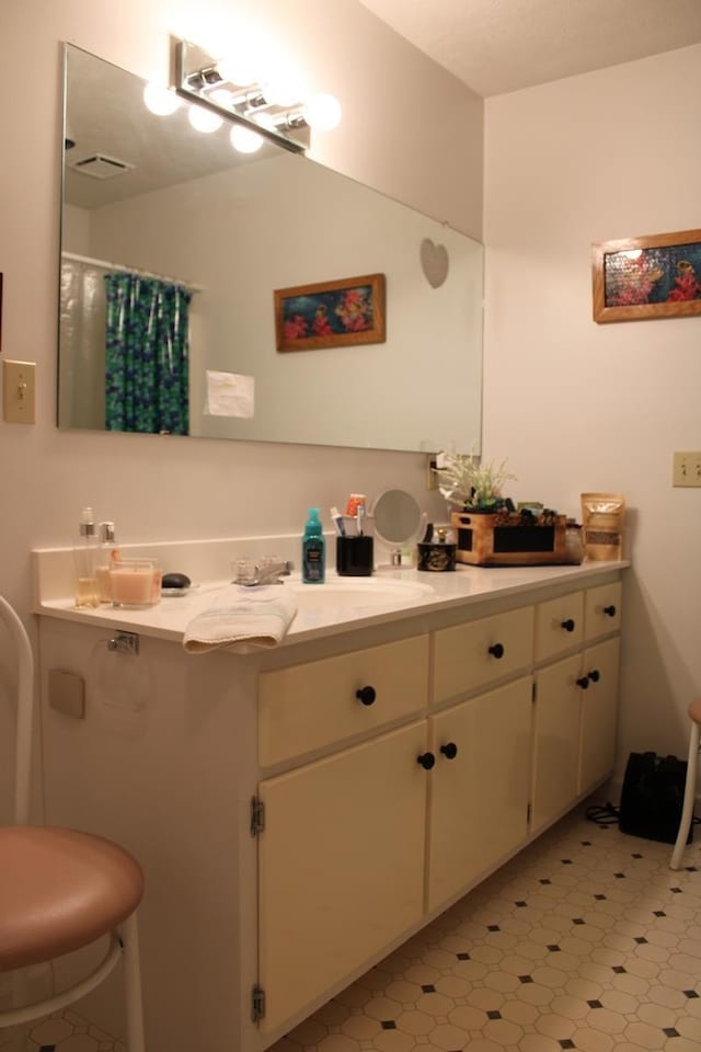 581 Oak Grove Church Rd, Waynesboro, VA 22980 - full bathroom with vanity, toilet, tile patterned floors, and a shower with shower curtain