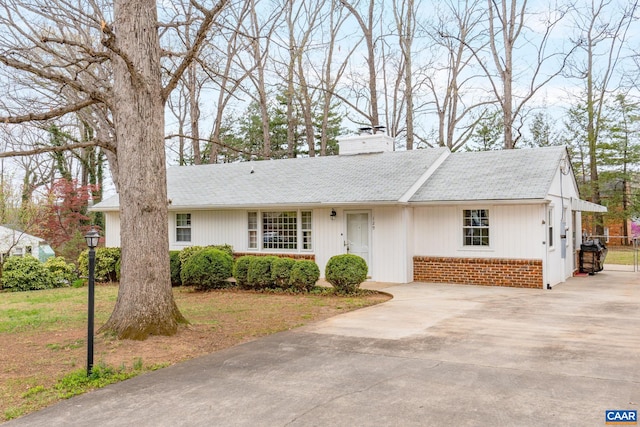 129 W Park Dr, Charlottesville, VA 22901 - ranch-style house with a chimney and driveway