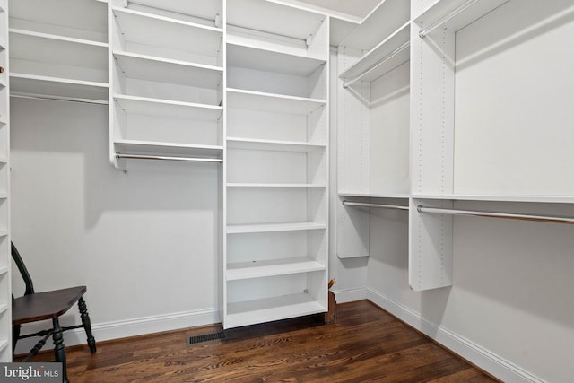  - walk in closet featuring dark wood-style floors