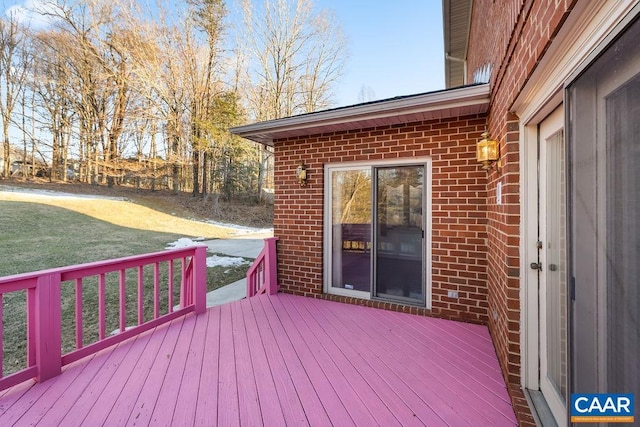 deck with a yard