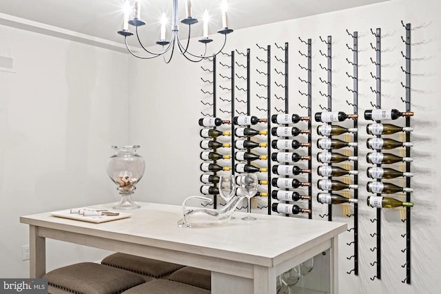 1126 F T Valley Rd, Sperryville, VA 22740 - wine area with a chandelier