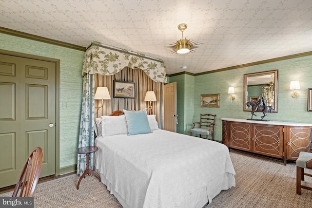 1126 F T Valley Rd, Sperryville, VA 22740 - bedroom with ornamental molding and wallpapered walls