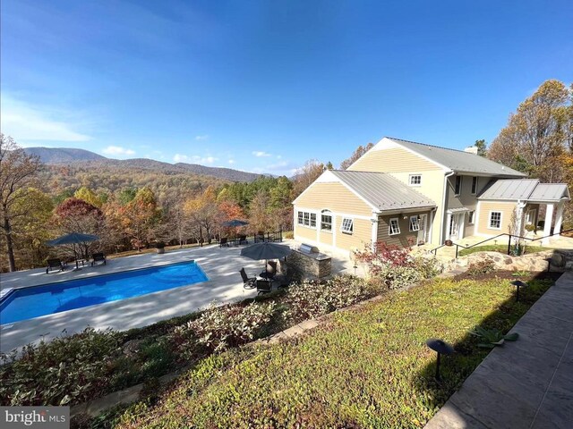 1126 F T Valley Rd, Sperryville, VA 22740 - outdoor pool featuring a patio area and a mountain view