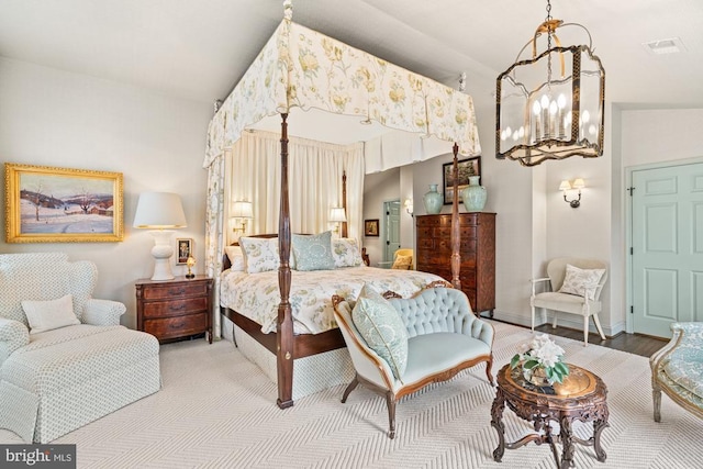 1126 F T Valley Rd, Sperryville, VA 22740 - bedroom featuring a chandelier