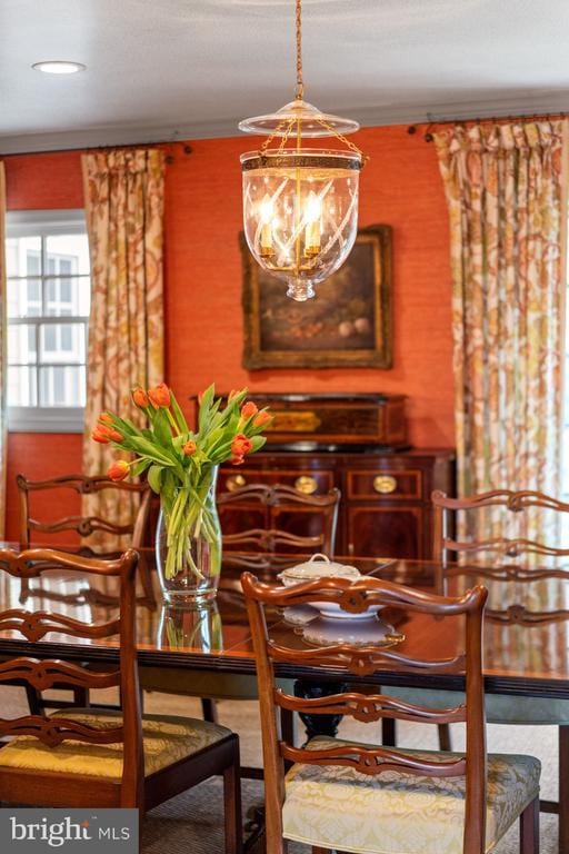 1126 F T Valley Rd, Sperryville, VA 22740 - dining space featuring a chandelier and recessed lighting