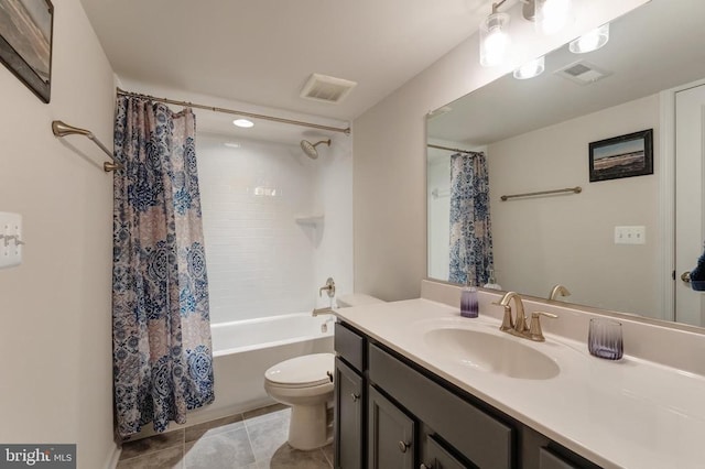 11726 Robin Woods Cir, Spotsylvania, VA 22551 - bathroom featuring toilet, tile patterned flooring, vanity, and shower / tub combo