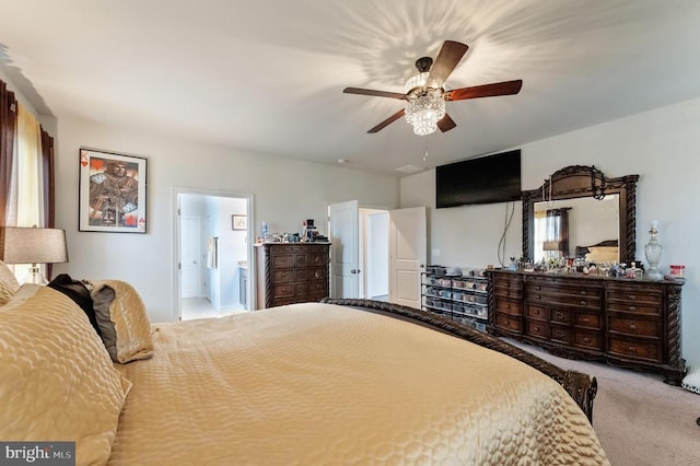 11726 Robin Woods Cir, Spotsylvania, VA 22551 - bedroom featuring carpet floors, connected bathroom, and ceiling fan