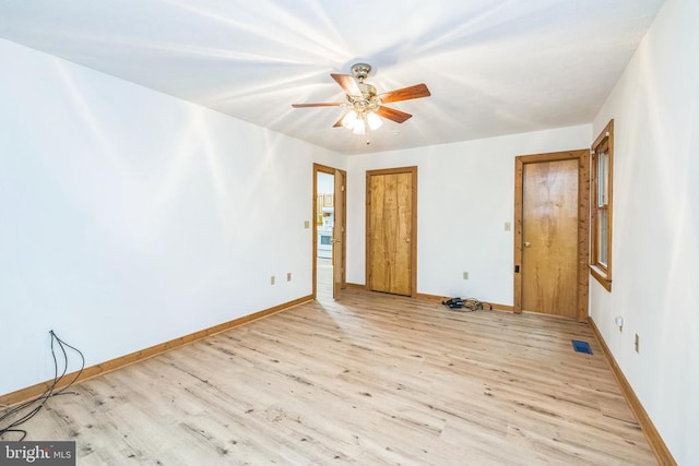 340 Wilson St, Bumpass, VA 23024 - unfurnished room with baseboards, visible vents, ceiling fan, and wood finished floors