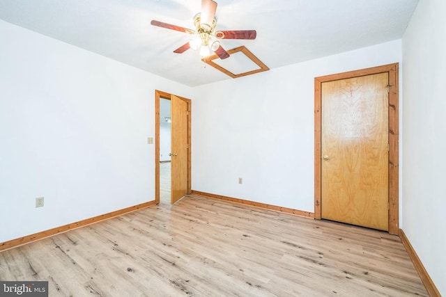 340 Wilson St, Bumpass, VA 23024 - unfurnished bedroom featuring baseboards, a ceiling fan, and wood finished floors