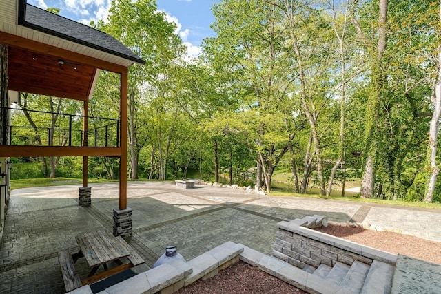 10 Samuel Bears Rd, Weyers Cave, VA 24486 - view of patio with an outdoor fire pit