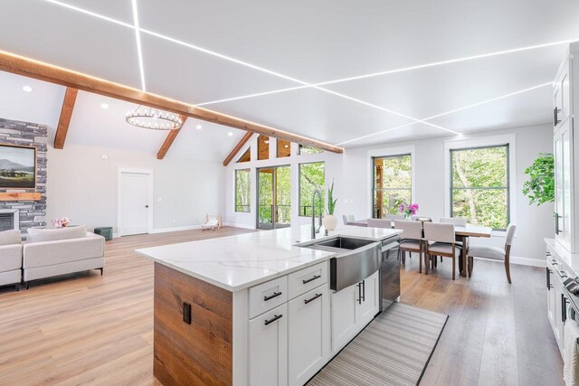 10 Samuel Bears Rd, Weyers Cave, VA 24486 - kitchen featuring dishwasher, a sink, an island with sink, plenty of natural light, and recessed lighting