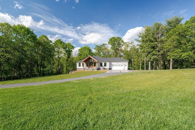 10 Samuel Bears Rd, Weyers Cave, VA 24486 - view of front of property with driveway, a front lawn, and a garage