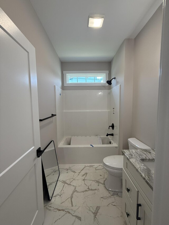 1522 2nd St, Waynesboro, VA 22980 - full bath with vanity, shower / tub combination, and marble look tile flooring
