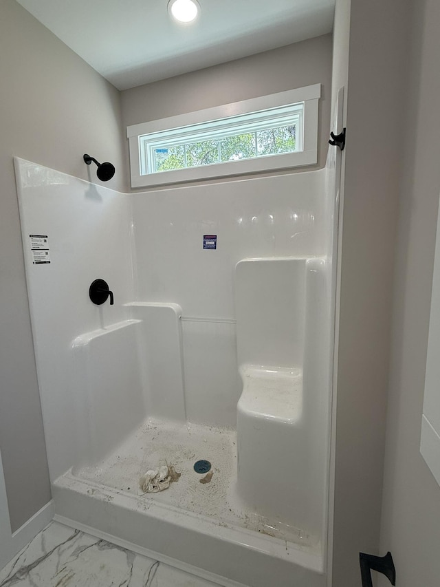 1522 2nd St, Waynesboro, VA 22980 - full bath with a shower and marble look tiles