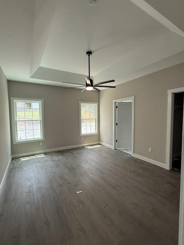 1522 2nd St, Waynesboro, VA 22980 - spare room with dark wood finished floors, ceiling fan, healthy amount of natural light, and vaulted ceiling