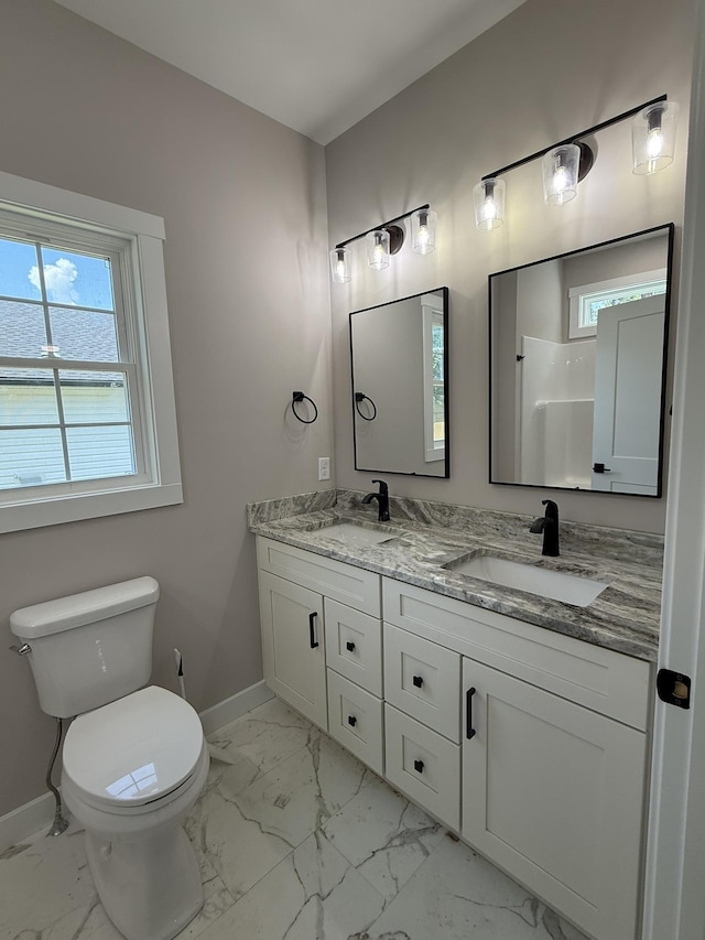 1522 2nd St, Waynesboro, VA 22980 - full bathroom featuring marble finish flooring, healthy amount of natural light, and double vanity
